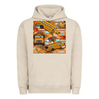 Pigment French Oak fall school bus seamless pattern Urban Hoodie - BundleAndBundleShop