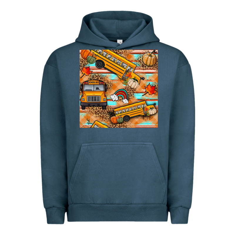 Fall School Bus Seamless Pattern Urban Hoodie by BundleAndBundleShop | Teevron