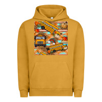 Pigment Peanut Butter fall school bus seamless pattern Urban Hoodie - BundleAndBundleShop