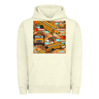 Pigment Pistachio fall school bus seamless pattern Urban Hoodie - BundleAndBundleShop