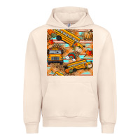 Sandshell fall school bus seamless pattern Urban Hoodie - BundleAndBundleShop