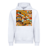 White fall school bus seamless pattern Urban Hoodie - BundleAndBundleShop