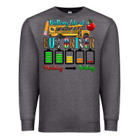 Charcoal Heather battery life of a bus driver Premium Sweatshirt - texasbilliewilder