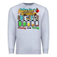 Heather Grey battery life of a bus driver Premium Sweatshirt - texasbilliewilder
