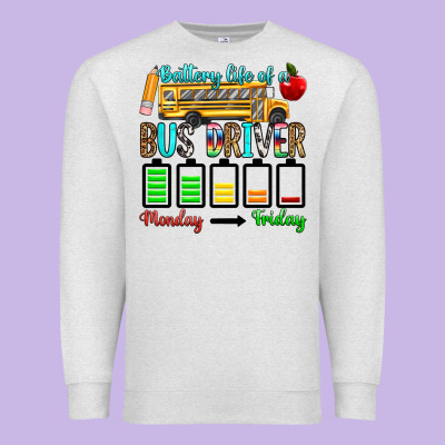 Battery Life Of A Bus Driver Premium Sweatshirt Designed By Texasbilliewilder