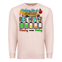 Pale Pink battery life of a bus driver Premium Sweatshirt - texasbilliewilder