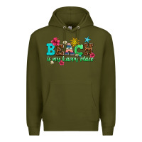Army Green beach is my happy place Premium Hoodie - AdoDesignShop