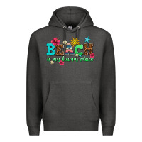Charcoal Heather beach is my happy place Premium Hoodie - AdoDesignShop