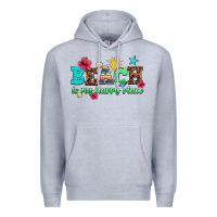 Heather Grey beach is my happy place Premium Hoodie - AdoDesignShop