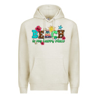 Oatmeal Heather beach is my happy place Premium Hoodie - AdoDesignShop