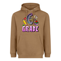 Toasted Coconut Sixth Grade Heavyweight Hoodie - RanaPortraitStore