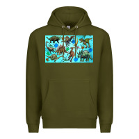 Army Green dinosaurs sippy cup Premium Hoodie - Artiststas