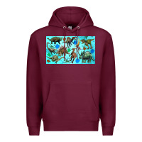 Burgundy dinosaurs sippy cup Premium Hoodie - Artiststas