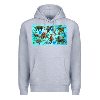 Heather Grey dinosaurs sippy cup Premium Hoodie - Artiststas