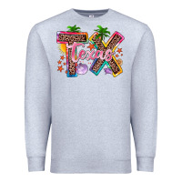 Heather Grey texas summer Premium Sweatshirt - Zillion Design Studio