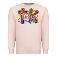 Pale Pink texas summer Premium Sweatshirt - Zillion Design Studio