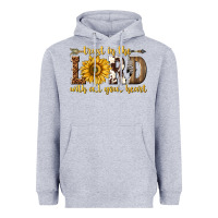 Heather Grey Trust in the lord with all your heart Heavyweight Hoodie - texasbilliewilder