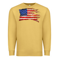 Antique Gold tattered american flag Premium Sweatshirt - Zillion Design Studio
