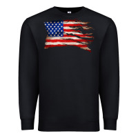 Black tattered american flag Premium Sweatshirt - Zillion Design Studio