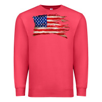 Cardinal tattered american flag Premium Sweatshirt - Zillion Design Studio