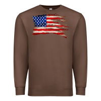 Chestnut tattered american flag Premium Sweatshirt - Zillion Design Studio