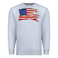 Heather Grey tattered american flag Premium Sweatshirt - Zillion Design Studio