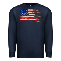 Navy tattered american flag Premium Sweatshirt - Zillion Design Studio