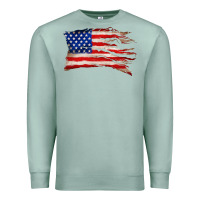 Seafoam tattered american flag Premium Sweatshirt - Zillion Design Studio