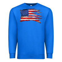 True Royal tattered american flag Premium Sweatshirt - Zillion Design Studio