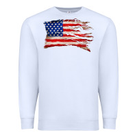 White tattered american flag Premium Sweatshirt - Zillion Design Studio