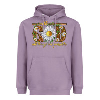 Lavender With God all things are possible with daisy Heavyweight Hoodie - texasbilliewilder