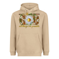 Mushroom With God all things are possible with daisy Heavyweight Hoodie - texasbilliewilder