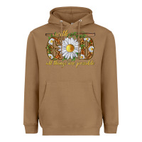 Toasted Coconut With God all things are possible with daisy Heavyweight Hoodie - texasbilliewilder