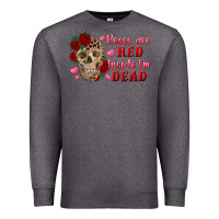 Charcoal Heather roses are red inside i'm dead Skull Premium Sweatshirt - RanaPortraitStore