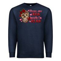 Navy roses are red inside i'm dead Skull Premium Sweatshirt - RanaPortraitStore