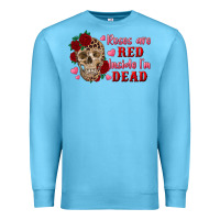 Ocean Blue roses are red inside i'm dead Skull Premium Sweatshirt - RanaPortraitStore