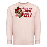 Pale Pink roses are red inside i'm dead Skull Premium Sweatshirt - RanaPortraitStore