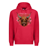 Cardinal highland cow valentines Premium Hoodie - JahusDesignShop