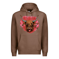 Chestnut highland cow valentines Premium Hoodie - JahusDesignShop