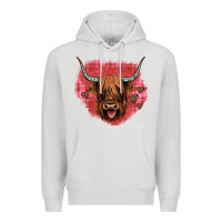Dove Grey highland cow valentines Premium Hoodie - JahusDesignShop