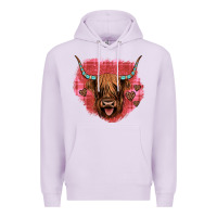 Lilac highland cow valentines Premium Hoodie - JahusDesignShop