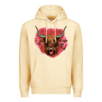 Pina Colada highland cow valentines Premium Hoodie - JahusDesignShop