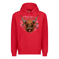 Red highland cow valentines Premium Hoodie - JahusDesignShop