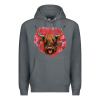 Rock highland cow valentines Premium Hoodie - JahusDesignShop