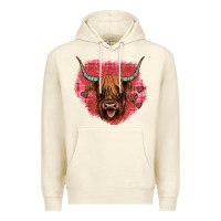 Sandshell highland cow valentines Premium Hoodie - JahusDesignShop