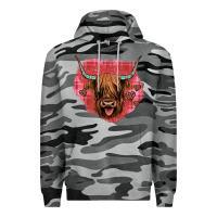 Slate Camo highland cow valentines Premium Hoodie - JahusDesignShop