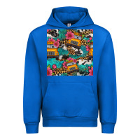 Cobalt western school bus seamless pattern Urban Hoodie - BundleAndBundleShop