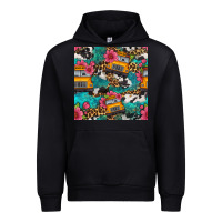 Foreset Green western school bus seamless pattern Urban Hoodie - BundleAndBundleShop