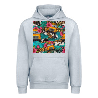 Heather Grey western school bus seamless pattern Urban Hoodie - BundleAndBundleShop