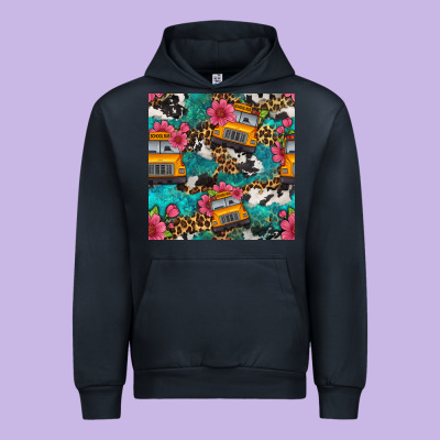 Western School Bus Seamless Pattern Urban Hoodie Designed By Bundleandbundleshop